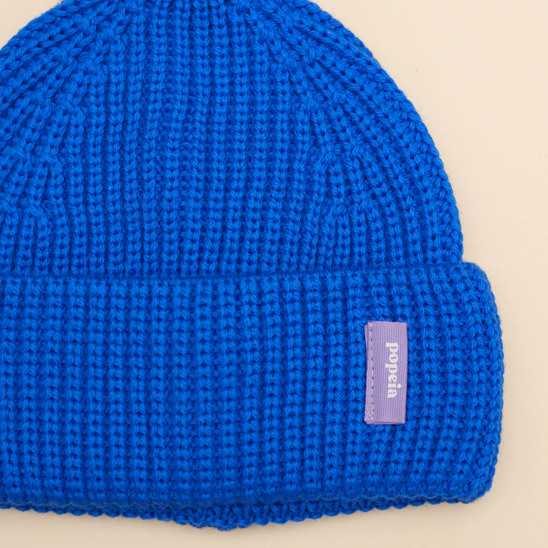 Baby Beanie aus Merinowolle in Königsblau - Image 4