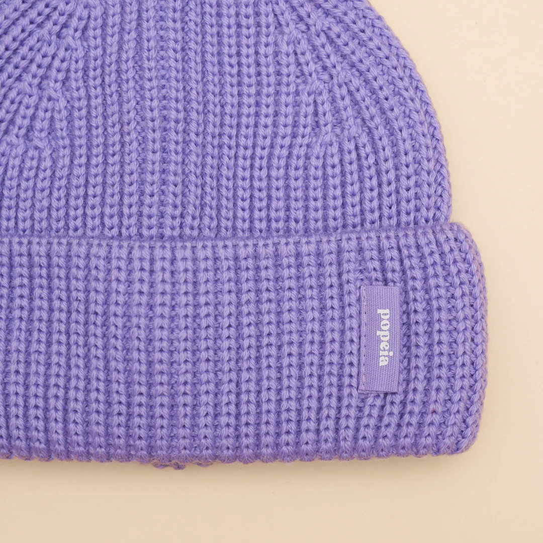 Baby Beanie aus Merinowolle in Lila - Image 3