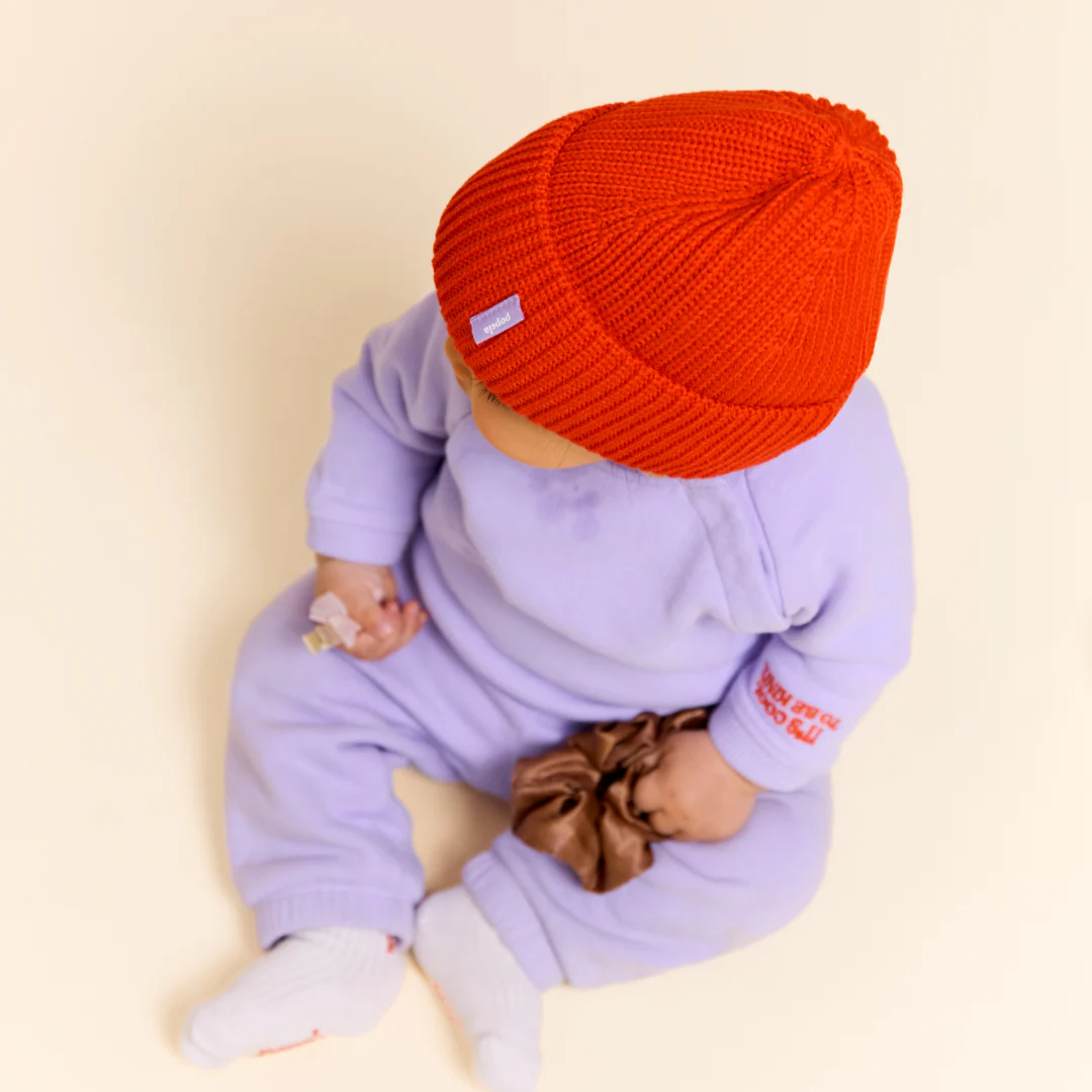 Baby Beanie aus Merinowolle in popeia Rot - Image 3