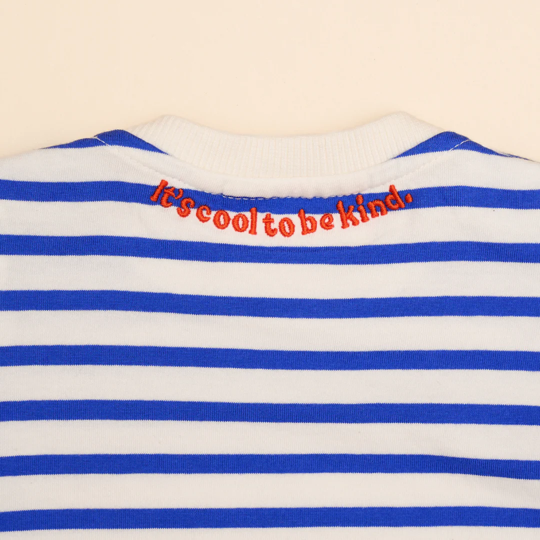 Baby Langarmshirt Gestreift aus Bio-Baumwolle in Königsblau/Off-White - Image 6