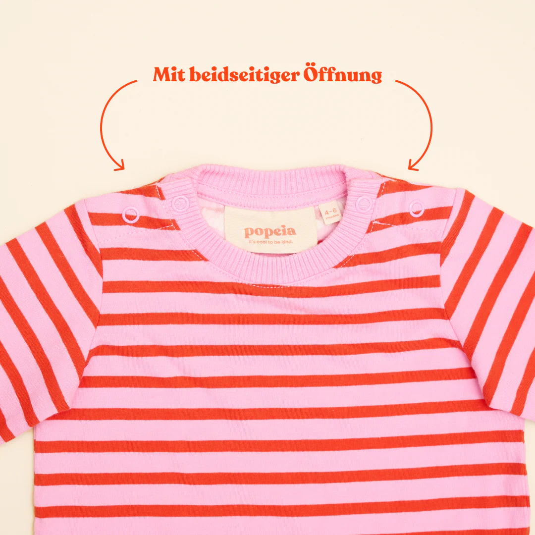 Baby Langarmshirt Gestreift aus Bio-Baumwolle in Pink/Rot - Image 4