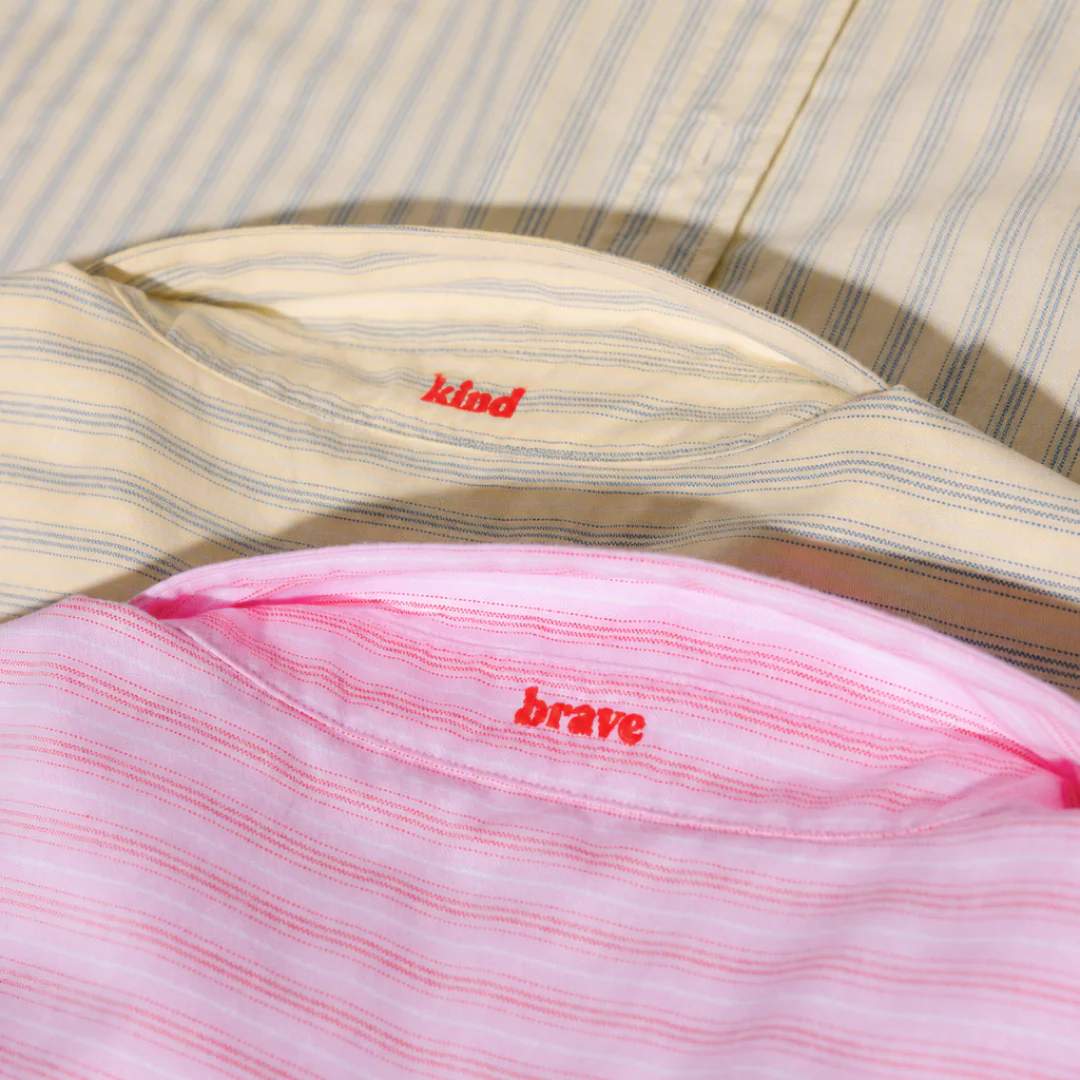 Hemdbluse Gestreift aus Bio-Baumwolle in Gelb/Hellblau - Image 4