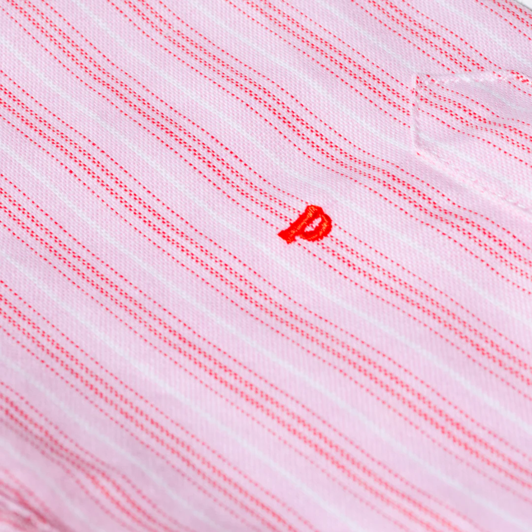 Hemdbluse Gestreift aus Bio-Baumwolle in Pink/Rot - Image 3