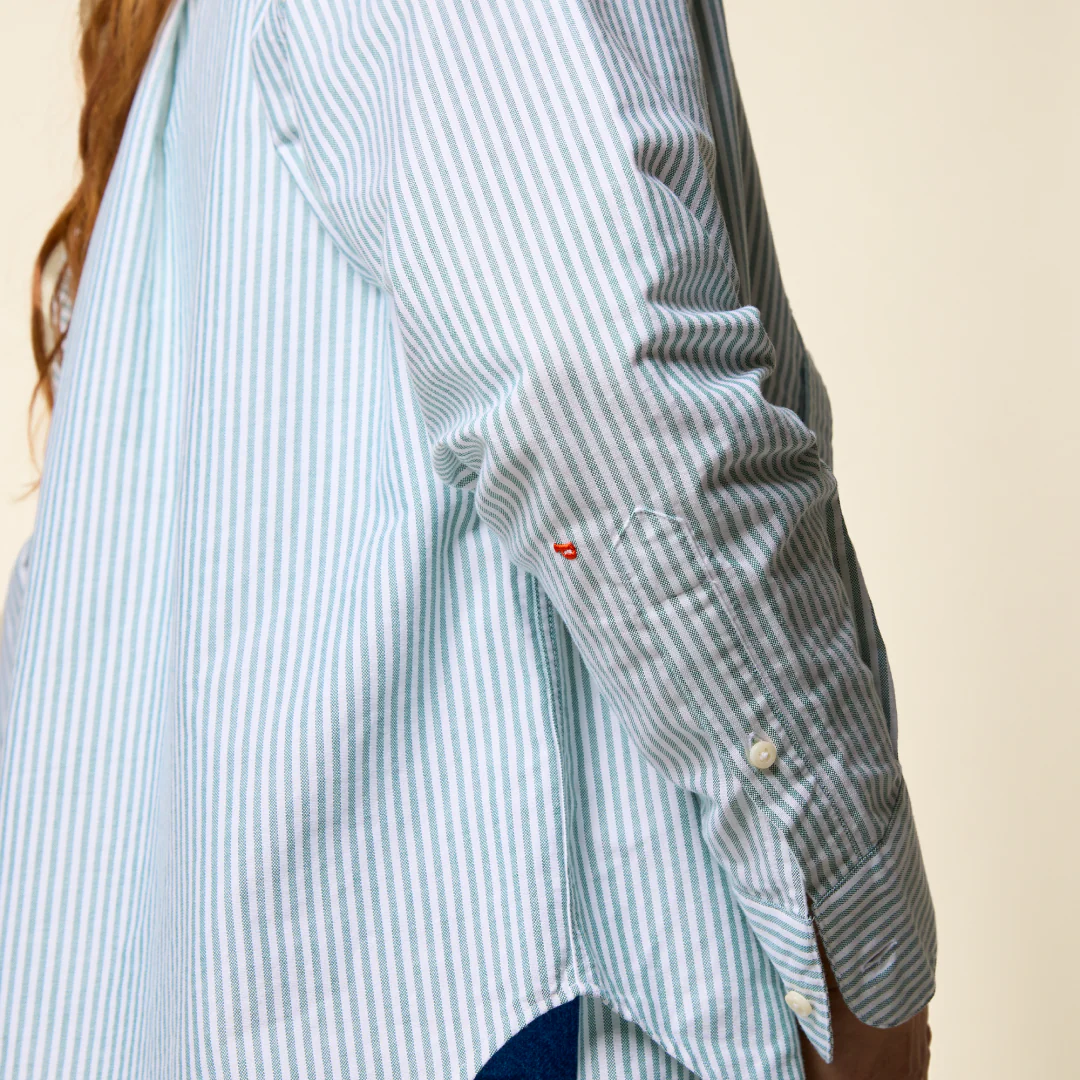 Hemdbluse Set Gestreift in Grün/Weiß - Image 8