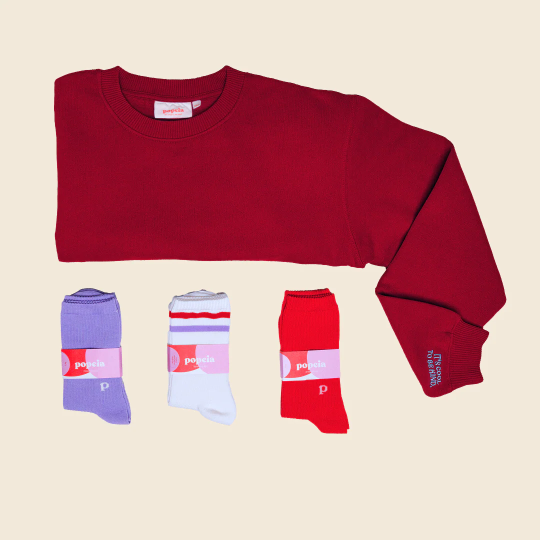Kindness Sweater Set in Bordeaux