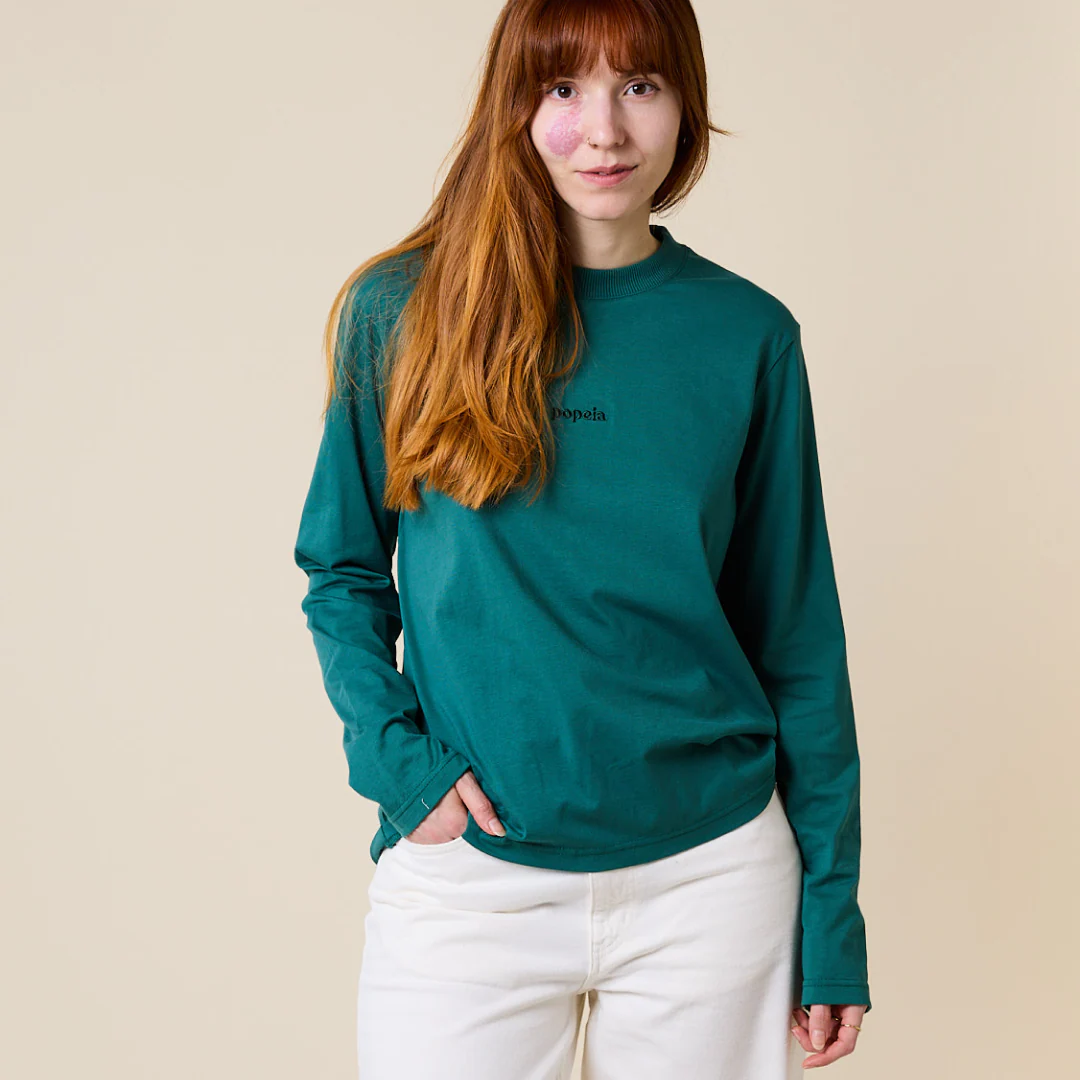 Langarmshirt aus Bio-Baumwolle in College Grün - Image 4