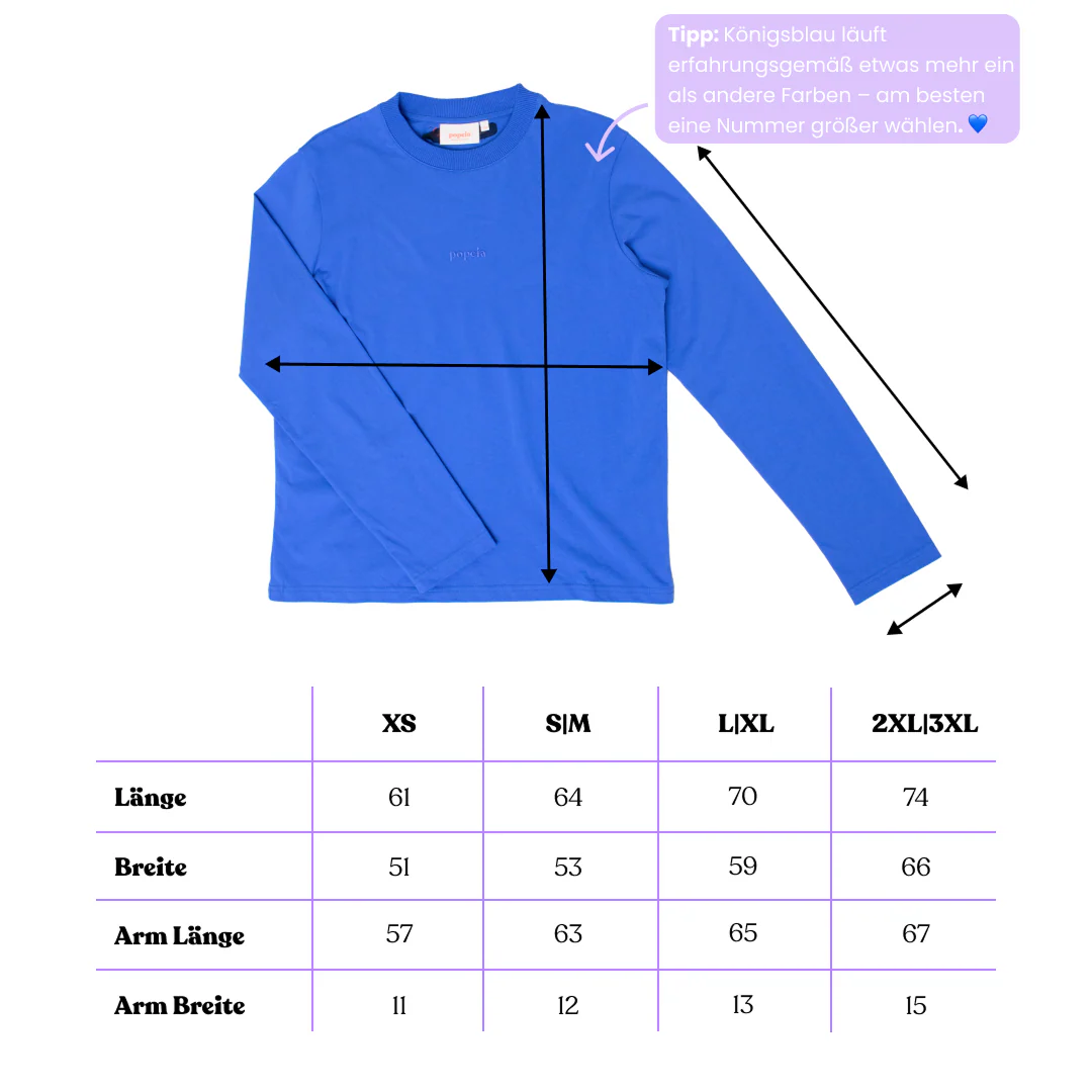 Langarmshirt aus Bio-Baumwolle in Königsblau - Image 7