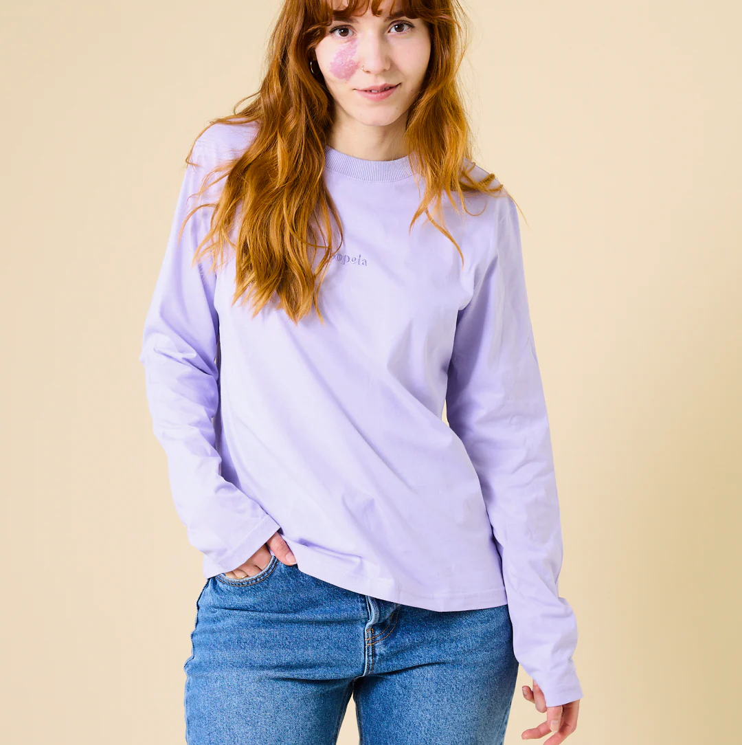 Langarmshirt aus Bio-Baumwolle in Lila - Image 4