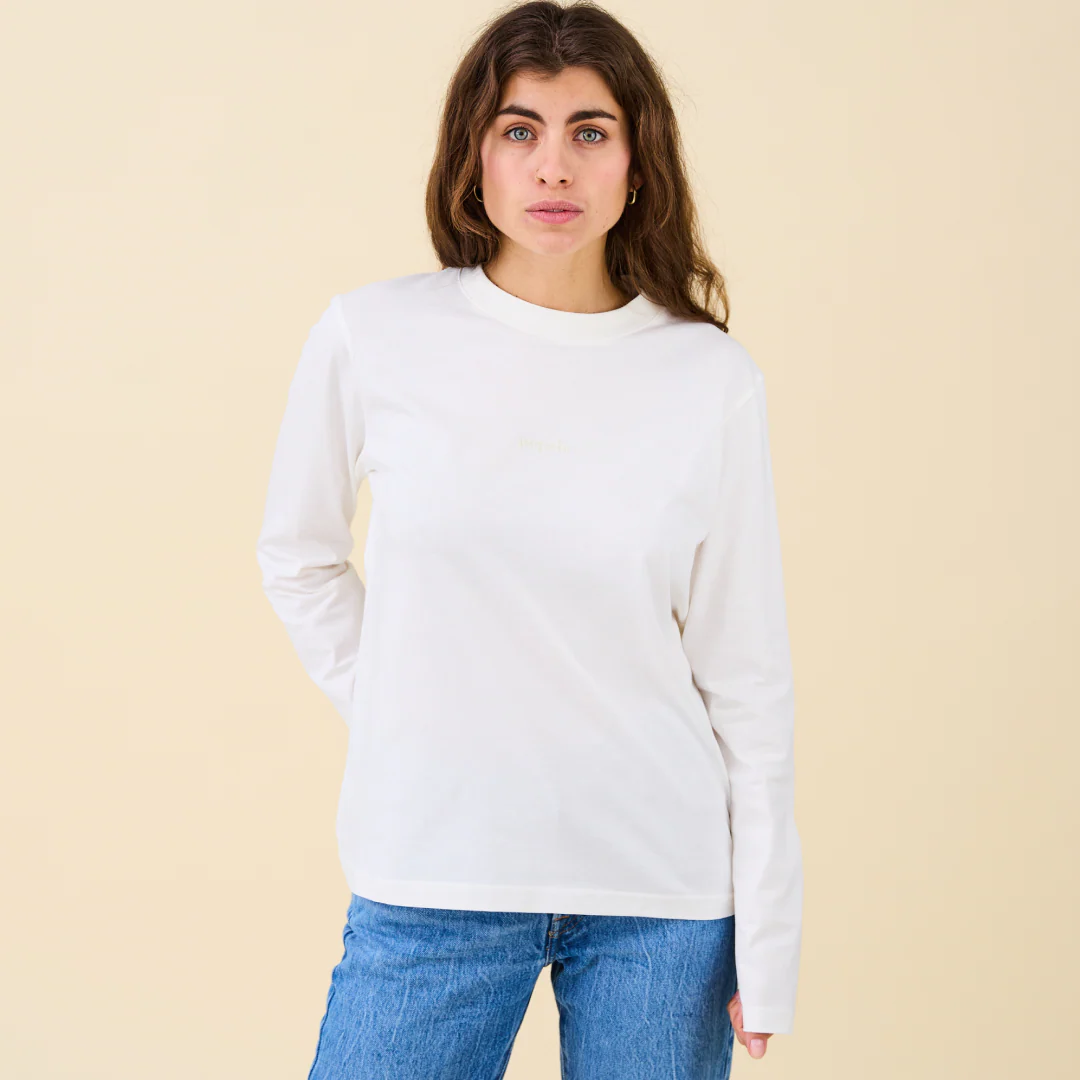 Langarmshirt aus Bio-Baumwolle in Off-White - Image 3