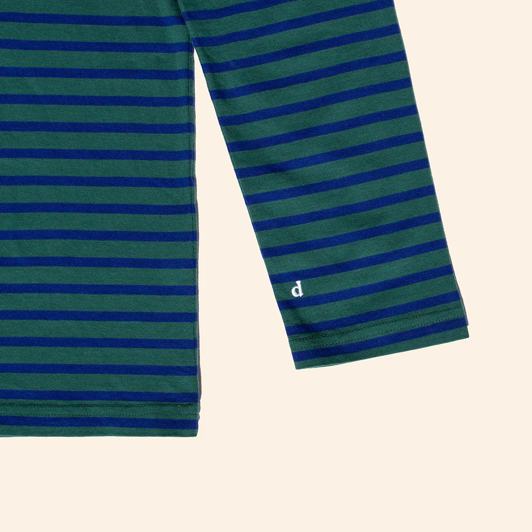Langarmshirt Gestreift aus Bio-Baumwolle in Dunkelgrün/Blau - Image 7