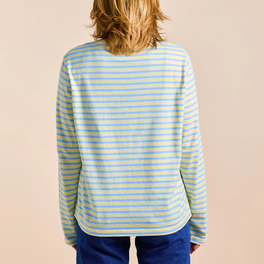 Langarmshirt Gestreift aus Bio-Baumwolle in Gelb/Hellblau - Image 7