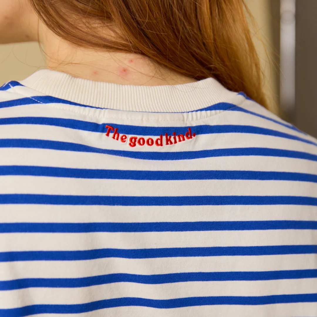Langarmshirt Gestreift aus Bio-Baumwolle in Königsblau/Off-White - Image 7