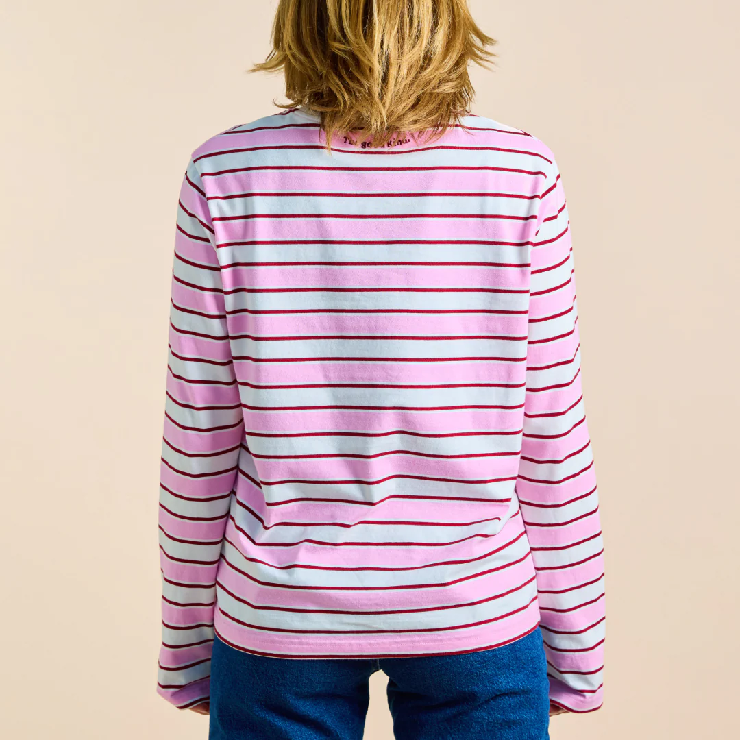 Langarmshirt Gestreift aus Bio-Baumwolle in Weiß/Pink - Image 4