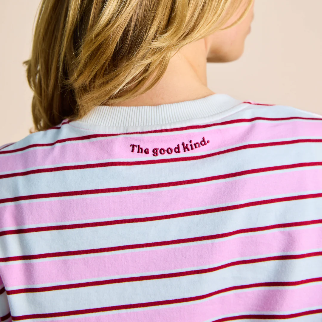 Langarmshirt Gestreift aus Bio-Baumwolle in Weiß/Pink - Image 7
