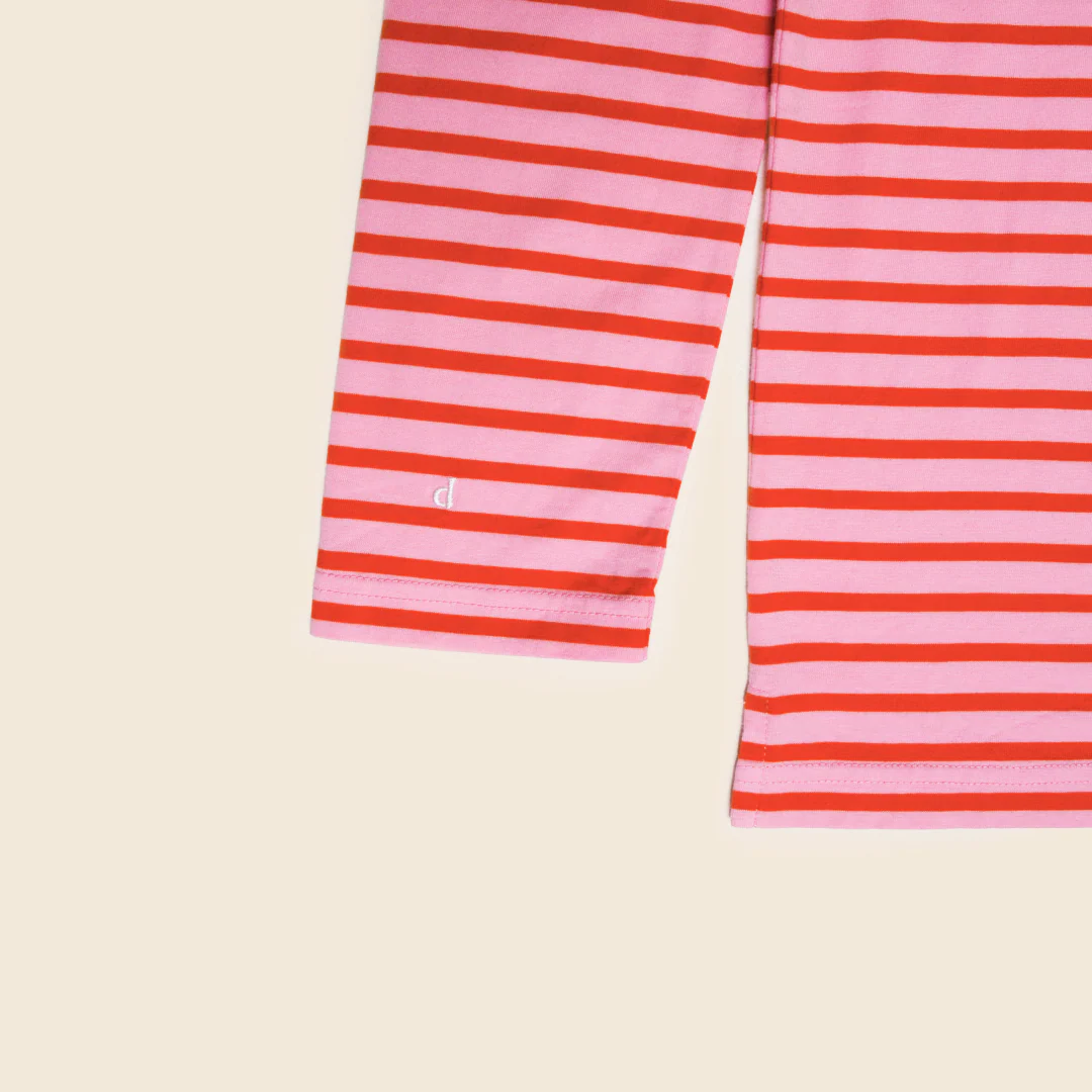 Poloshirt Gestreift aus Bio-Baumwolle in Pink/Rot - Image 5