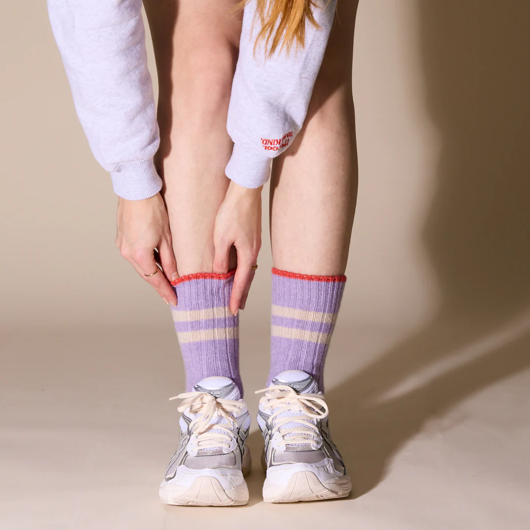 Dicke Stricksocken aus Wolle in Lila - Image 3