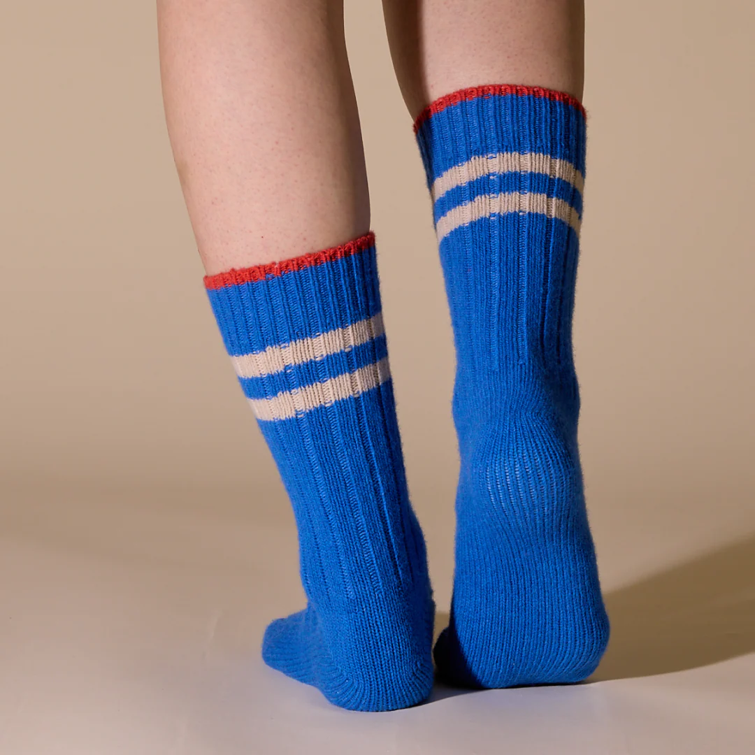 Dicke Stricksocken 3er Set - Grau/Grün/Königsblau - Image 4