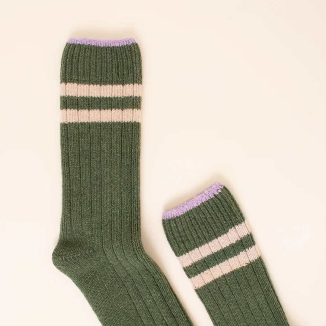 Dicke Stricksocken aus Wolle in Grün - Image 6