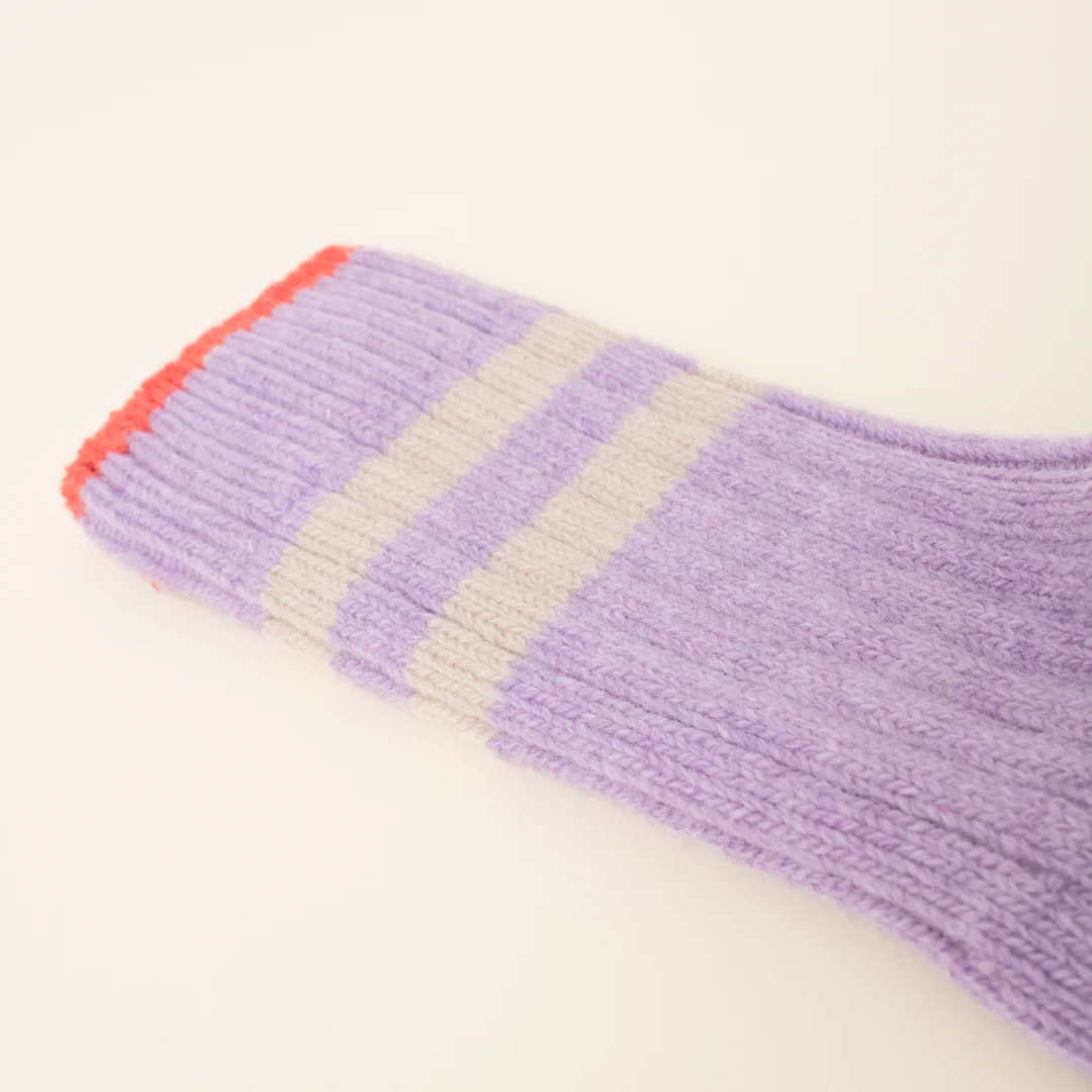 Dicke Stricksocken aus Wolle in Lila - Image 7
