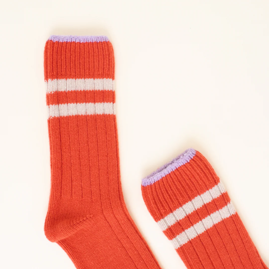 Dicke Stricksocken aus Wolle in popeia Rot - Image 6
