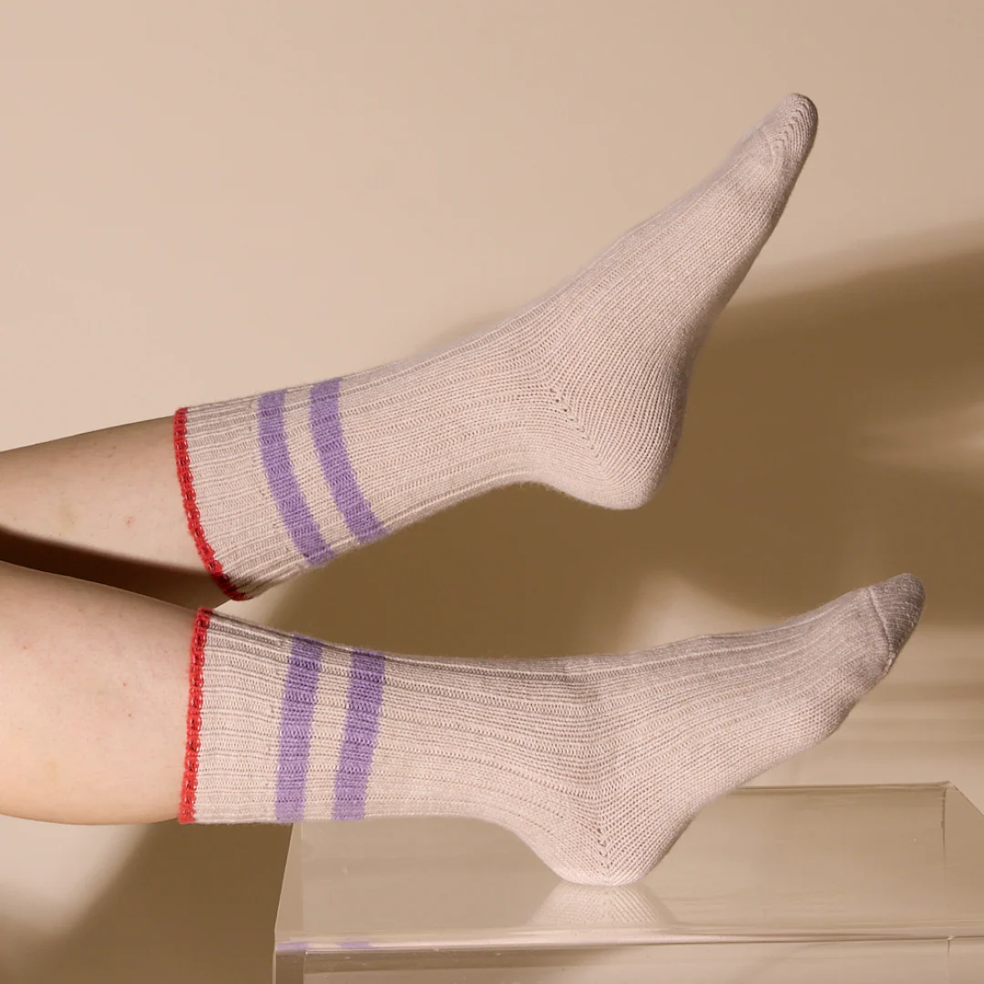 Dicke Stricksocken aus Wolle in Ecru - Image 4