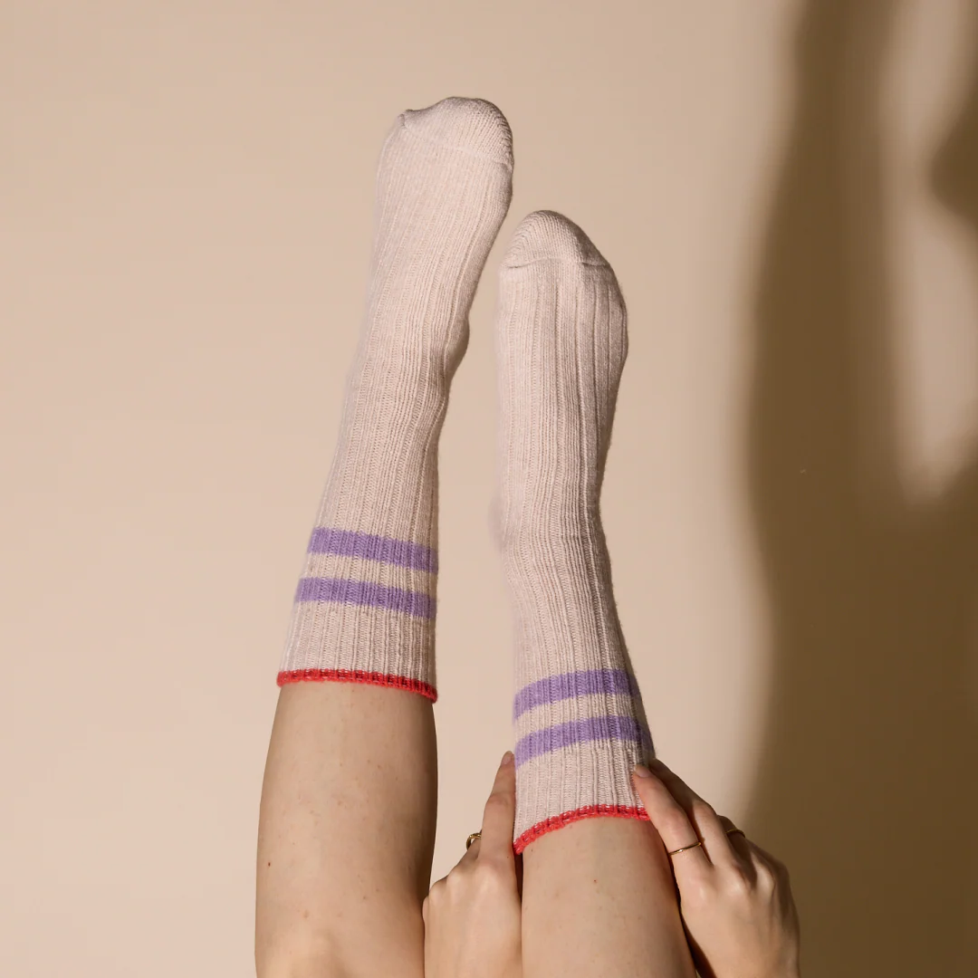 Dicke Stricksocken aus Wolle in Ecru - Image 6