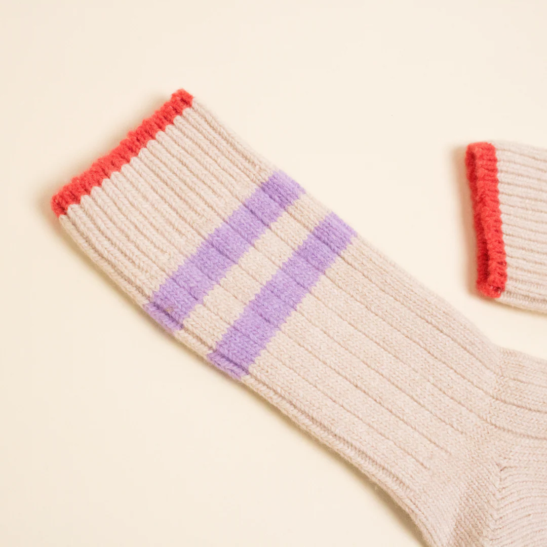 Dicke Stricksocken aus Wolle in Ecru - Image 7