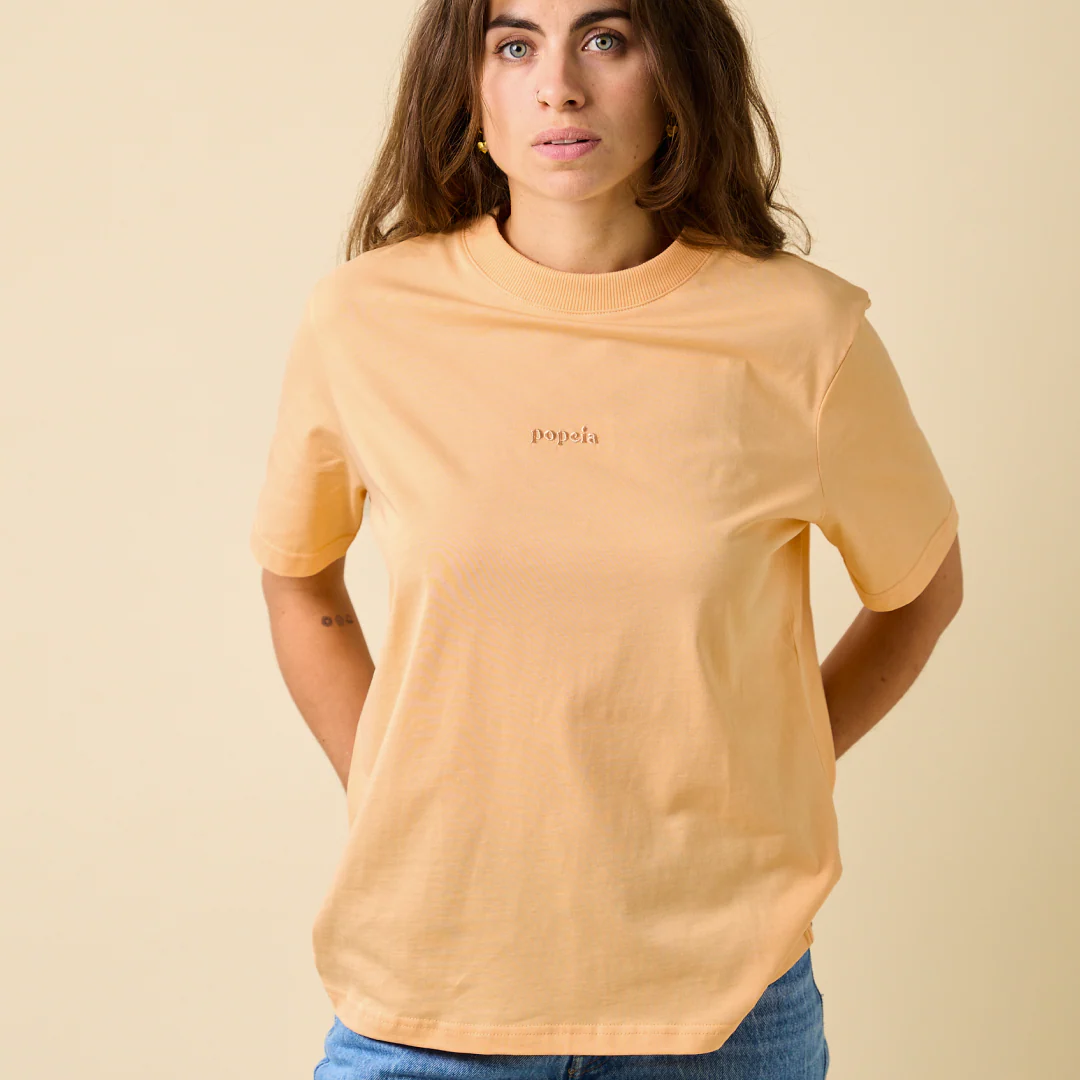 T-Shirt aus Bio-Baumwolle in Apricot - Image 3