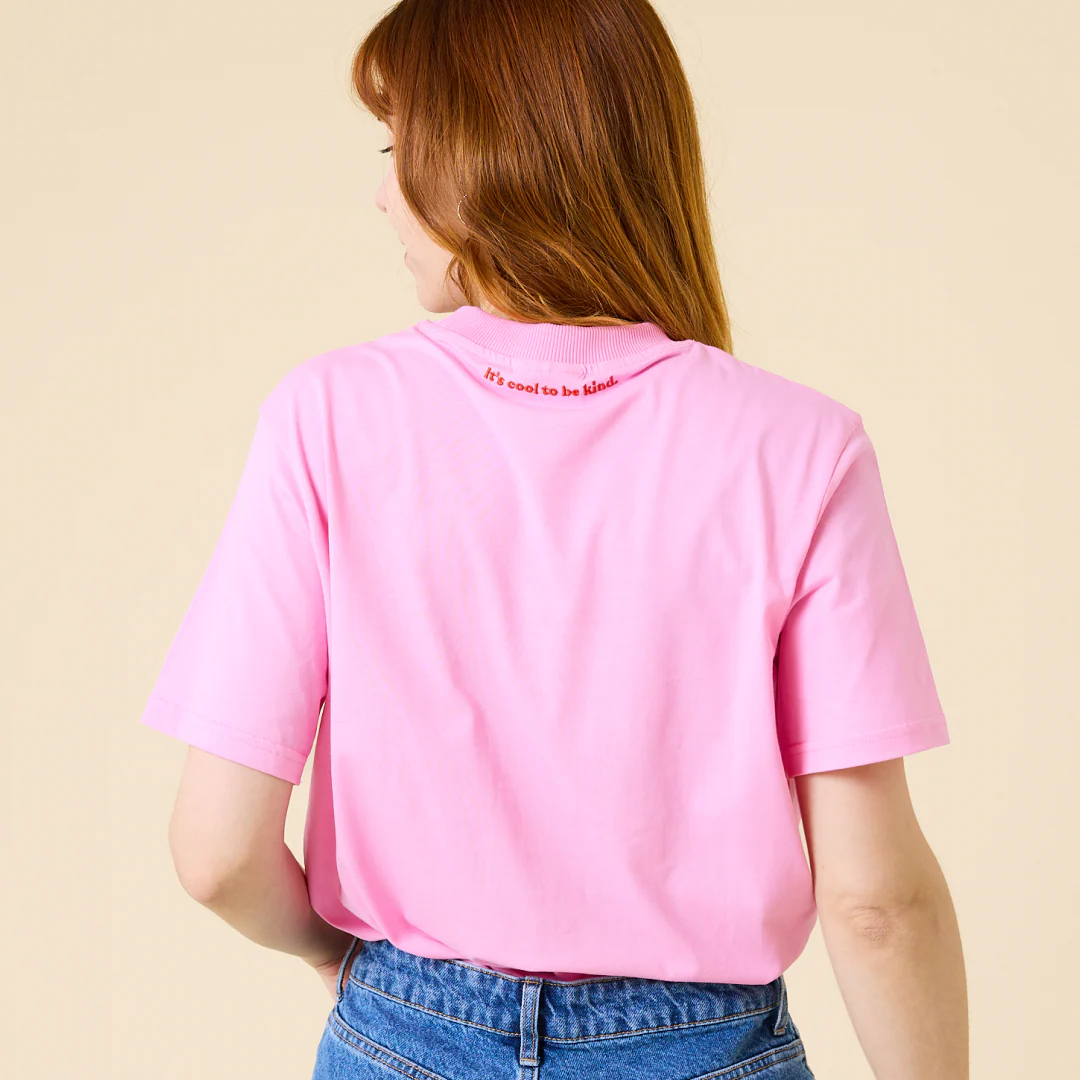T-Shirt aus Bio-Baumwolle in Pink - Image 4