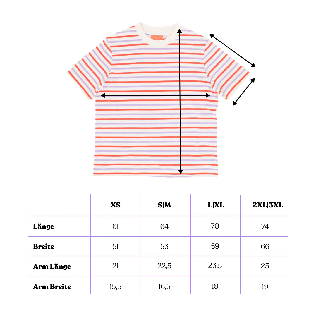 T-Shirt Gestreift aus Bio-Baumwolle in Lila/Rot/Weiß - Image 9