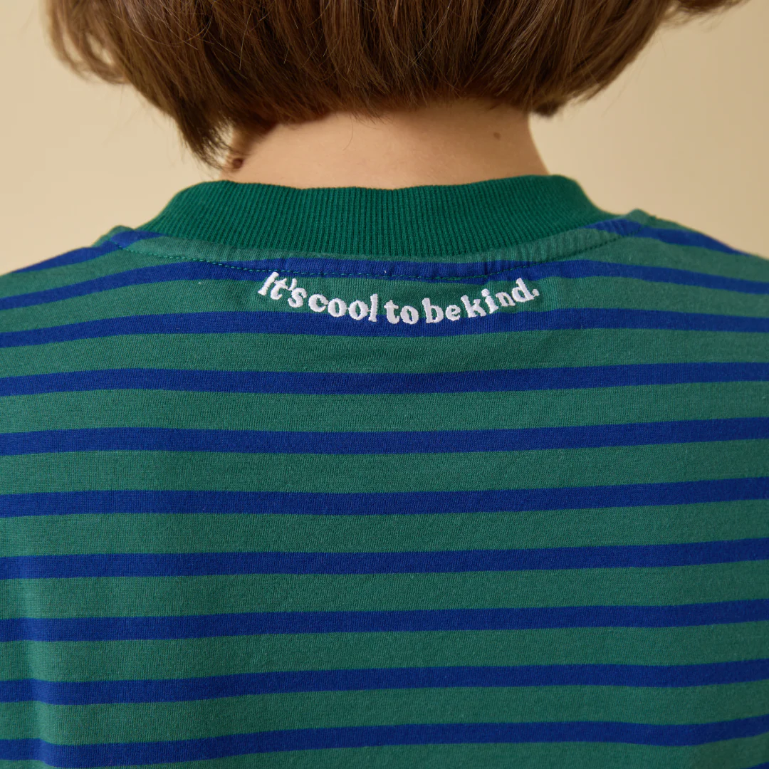 T-Shirt Gestreift aus Bio-Baumwolle in Dunkelgrün/Blau - Image 5