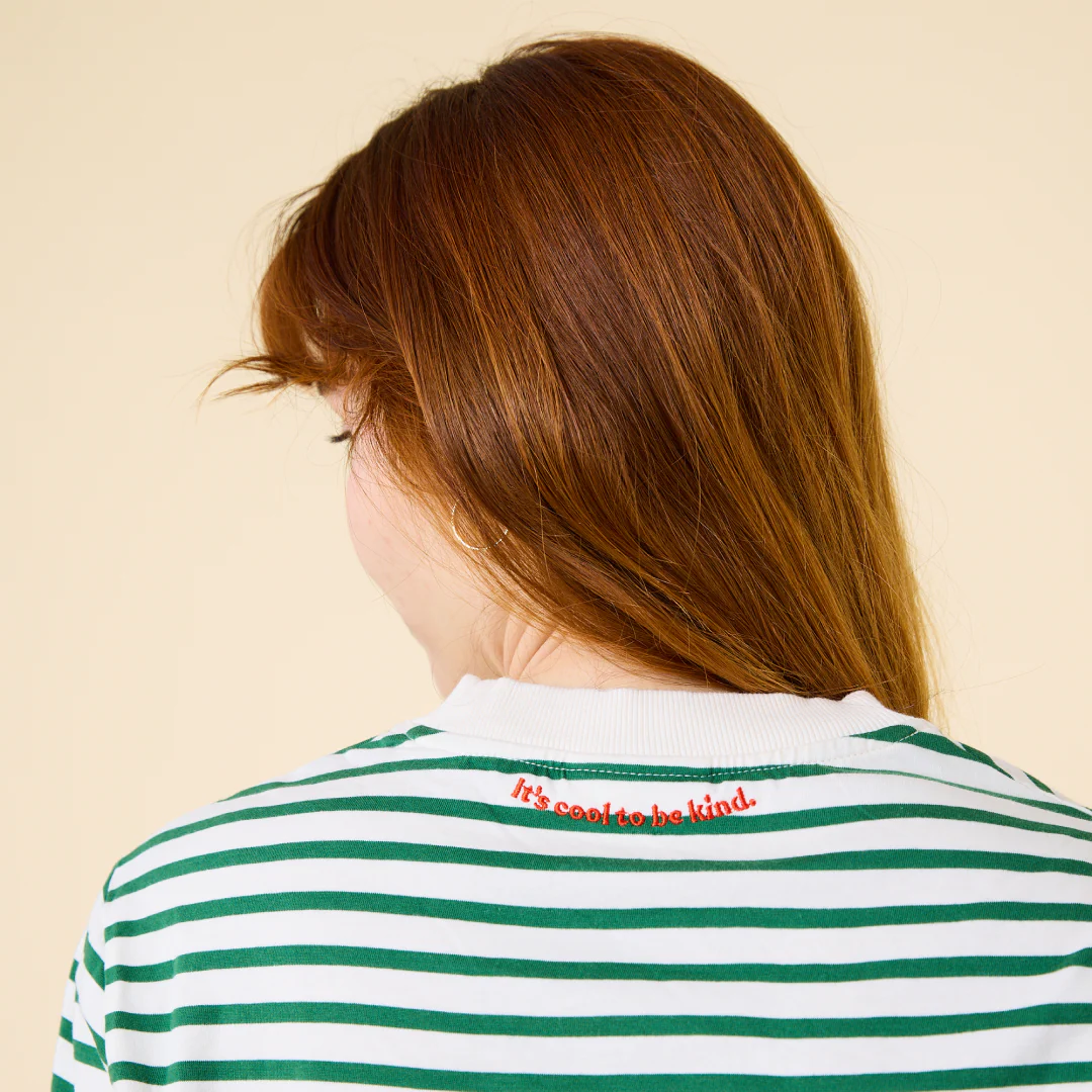 T-Shirt Gestreift aus Bio-Baumwolle in Grün/Off-White - Image 5
