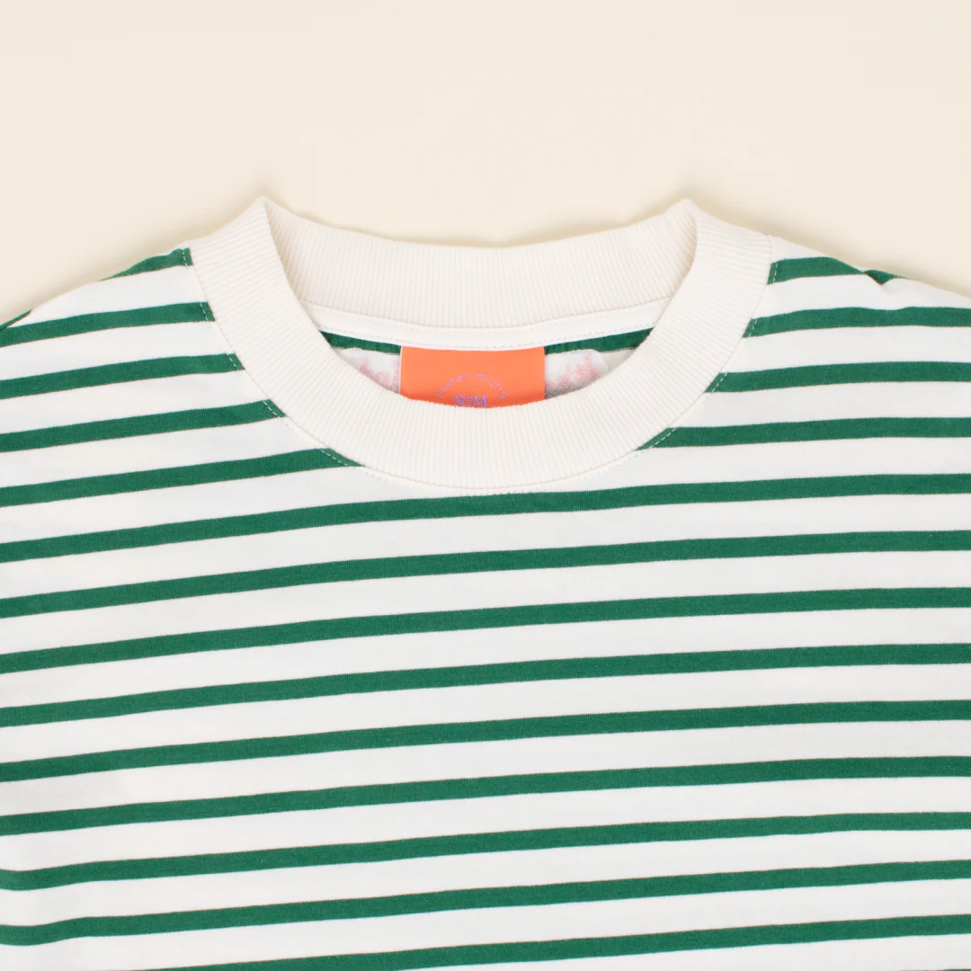 T-Shirt Gestreift aus Bio-Baumwolle in Grün/Off-White - Image 6