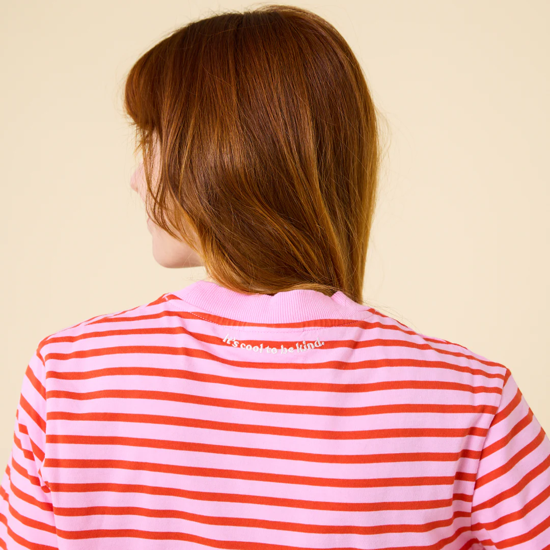 T-Shirt Gestreift aus Bio-Baumwolle in Pink/Rot - Image 4