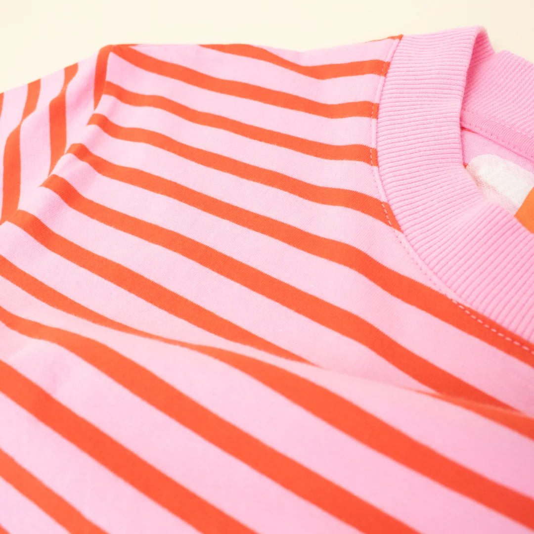 T-Shirt Gestreift aus Bio-Baumwolle in Pink/Rot - Image 5