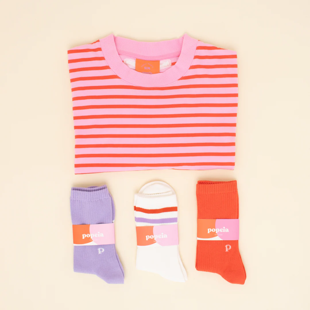 T-Shirt Gestreift aus Bio-Baumwolle in Pink/Rot - Image 6