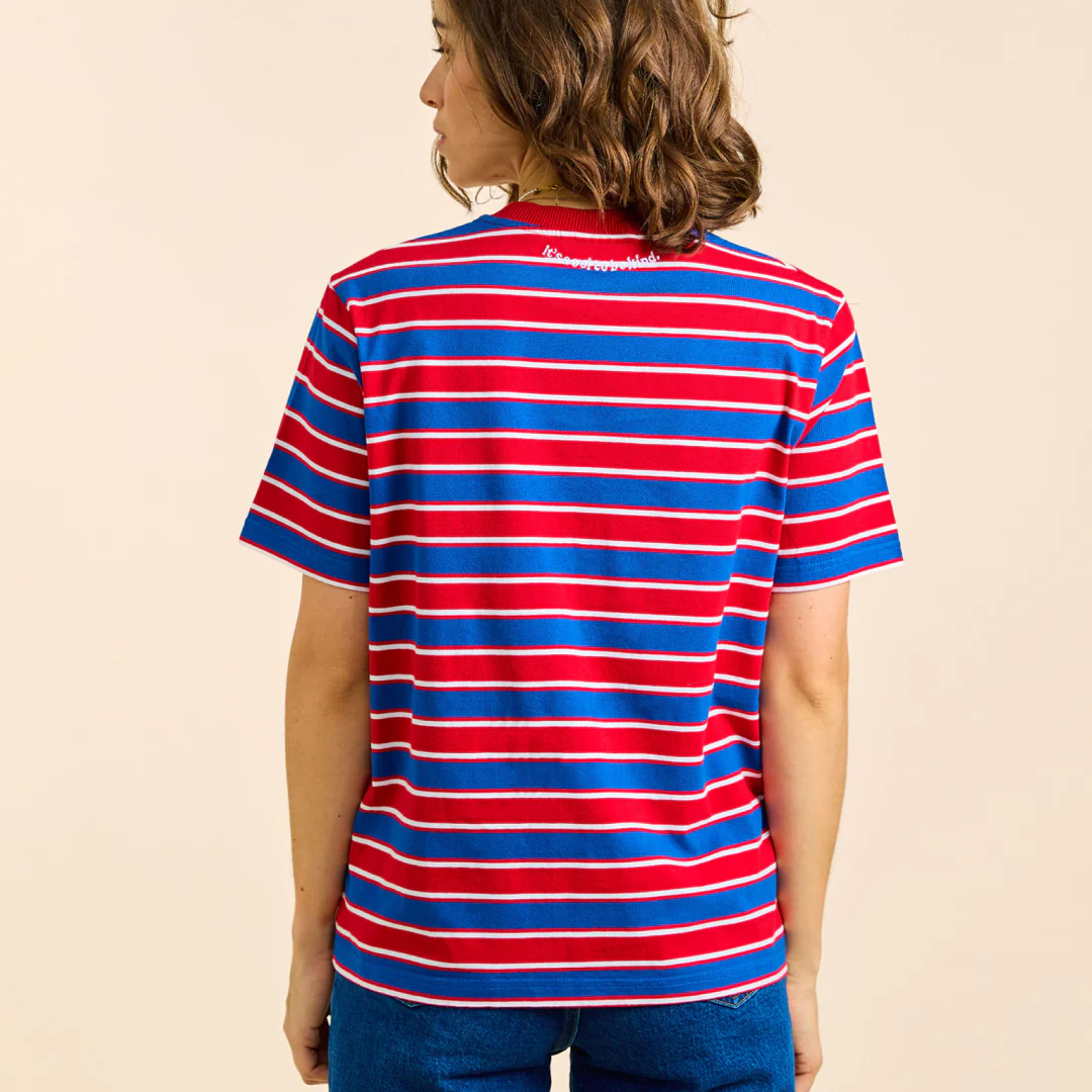 T-Shirt Gestreift aus Bio-Baumwolle in Rot/Blau - Image 4