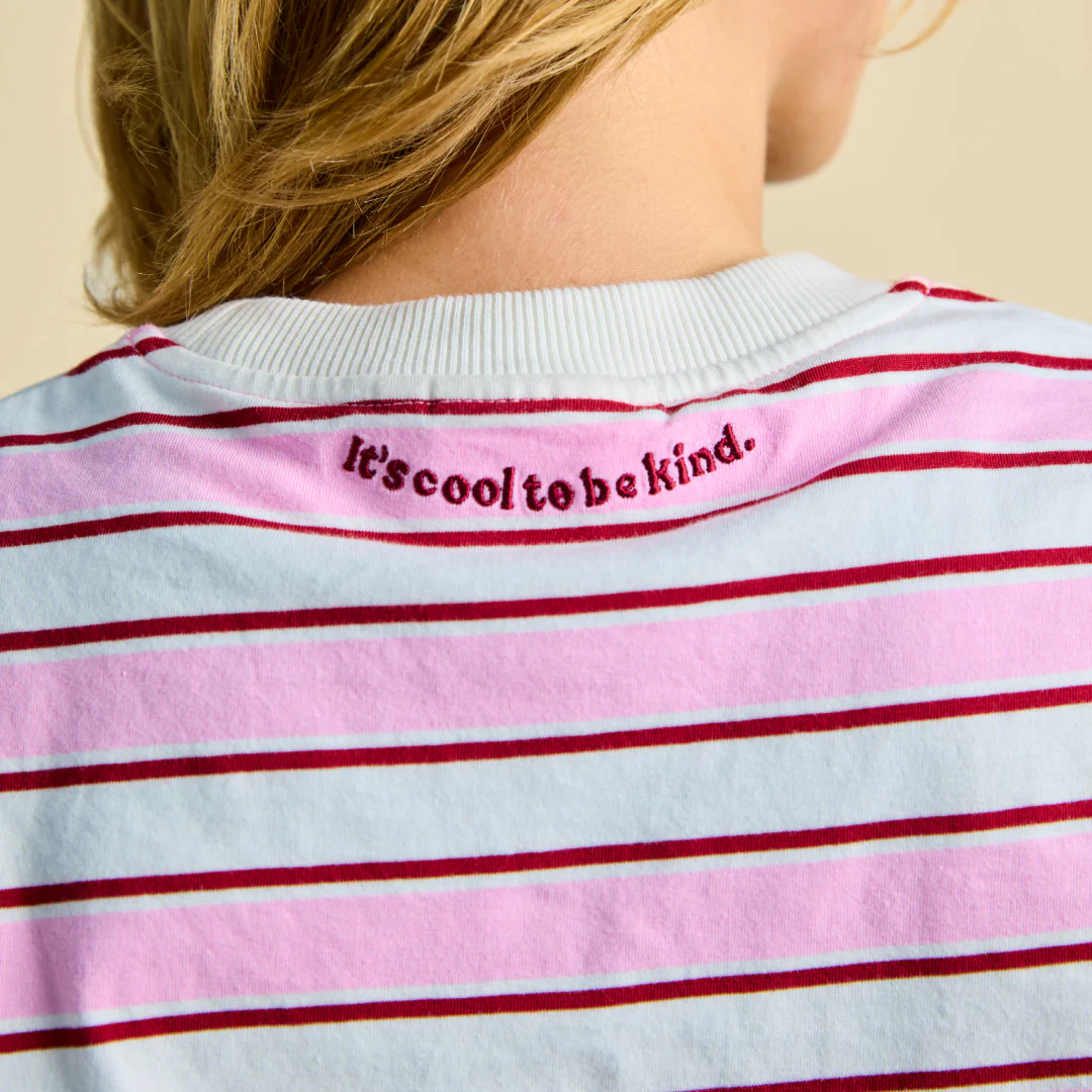 T-Shirt Gestreift aus Bio-Baumwolle in Weiß/Pink - Image 6
