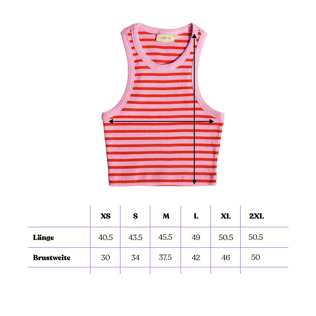 The 24/7 Crop Top aus Bio-Baumwolle Gestreift in Pink/Rot - Image 9
