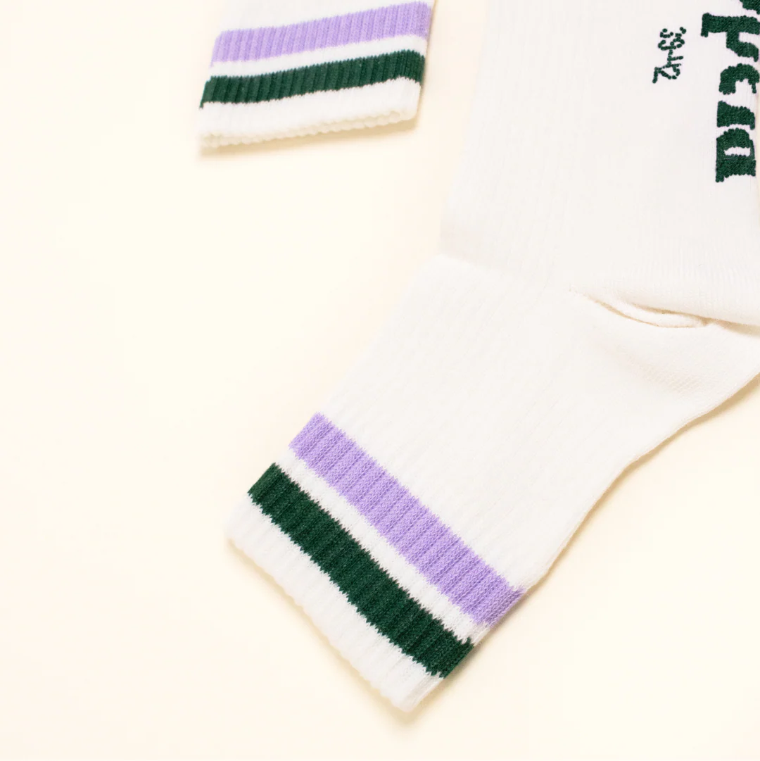 The Tennis - Ankle Socken aus Bio-Baumwolle in Grün/Lila - Image 3