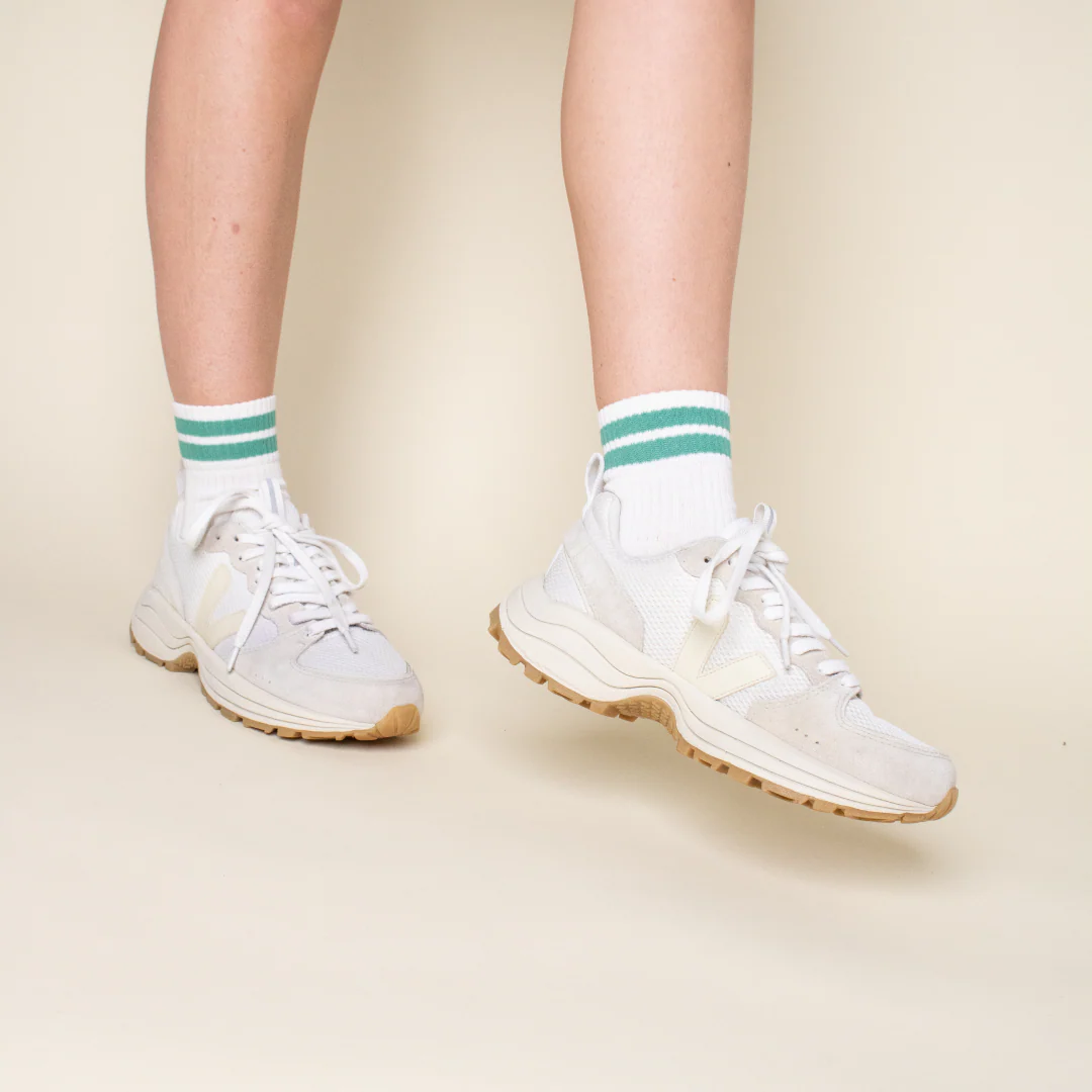 The Tennis - Ankle Socken aus Bio-Baumwolle mit Grünen Streifen - Image 4