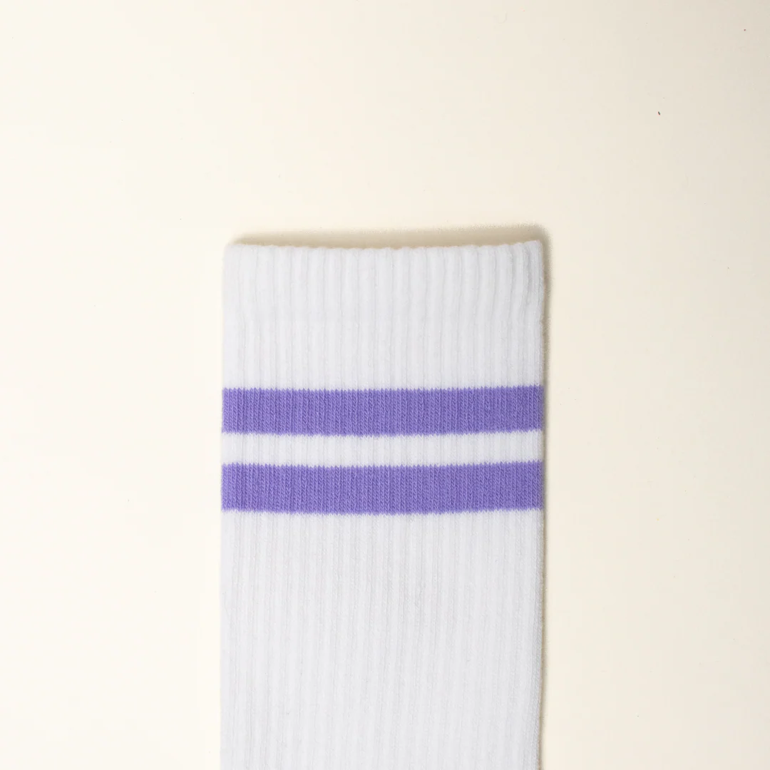 The Tennis - Socken aus Bio-Baumwolle mit Lila Streifen - Image 6