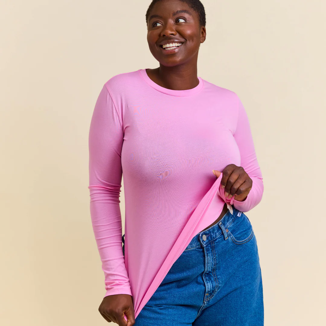 Tight Langarmshirt aus Bio-Baumwolle in Pink - Image 7